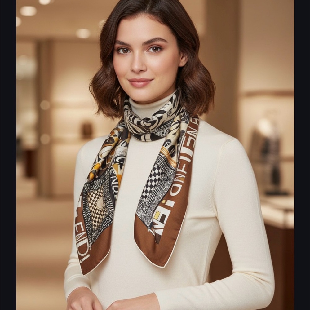 Fendi Multicolor Patchwork Scarf - image 3